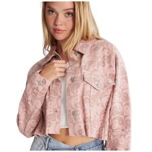 PacSun NWT Yin & Yang Pink Corduroy Cropped Trucker Jacket XS/S Coquette Girly